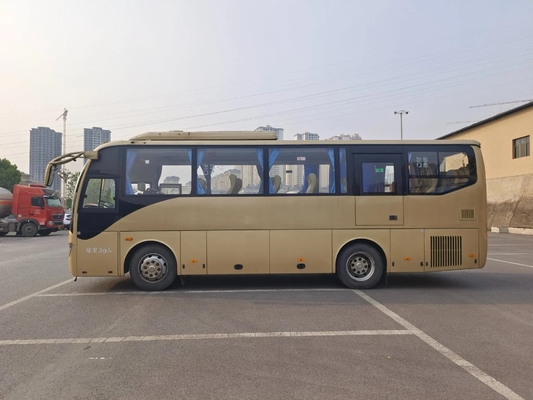 Used Transit Bus Golden Color 30 Seats KLQ6882 Single Door 6 Cylinders Engine Air Conditioner Used Higer Bus