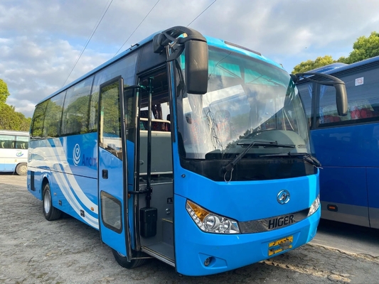 Used Shuttle Bus 30 Seats Official Vehicle Left Hand Drive 4 Cylinders Engine 2nd Had Higer XML6112 With A/C