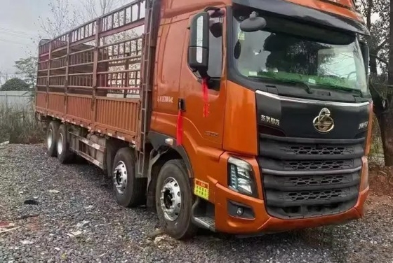 2nd Hand Lorry Orange Color 12 Meters 8×4 Drive Mode Yuchai Engine 6 Cylinders 420hp 2021year Dongfeng Cargo Truck