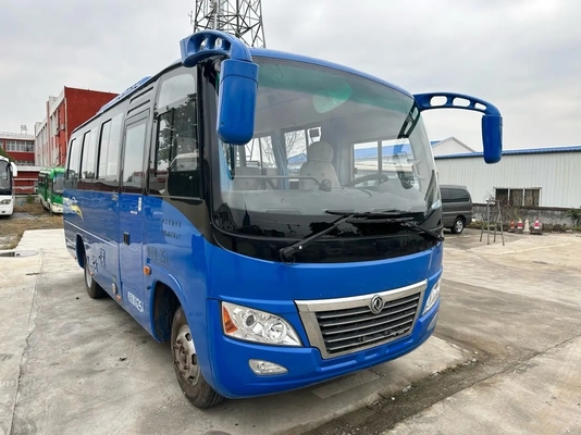 Used Small Bus Blues Color 25 Seats Yuchai Engine 130hp Sliding Windows Left Hand Drive Dongfeng Bus DFA6660