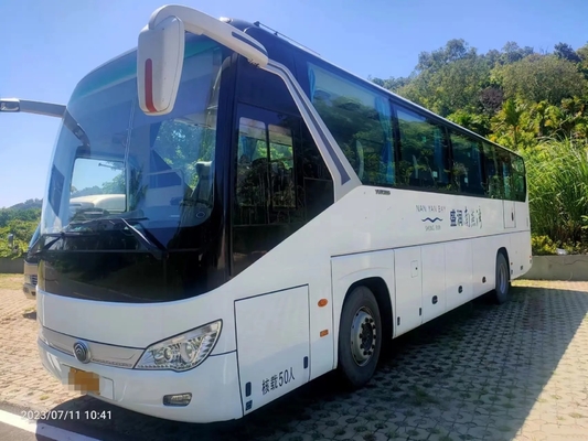 Used Passenger Coaches Leaf Spring 50 Seats Double Doors Rare Engine Left Hand Drive 2nd Hand Yutong Bus ZK6119
