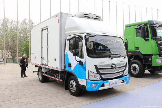 Cheap New Energy Vehicle Foton Refrigerated Truck 18 Cubic  Gas-Electric Hybrid