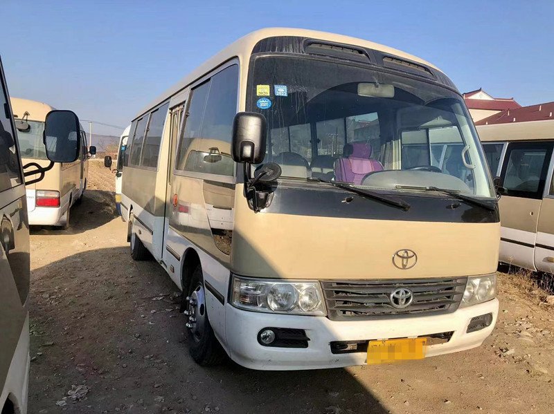 26 Seats Used TOYOTA Coaster Mini Bus Passenger Tourism Bus With Electric Door