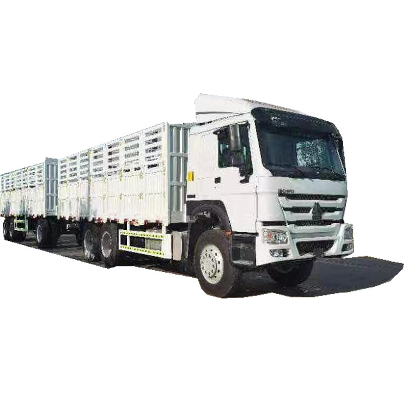 2 Vans Cargo Truck Euro Ii Howo Powerful Cargo Truck 420hp Double Fence Trailers Truck
