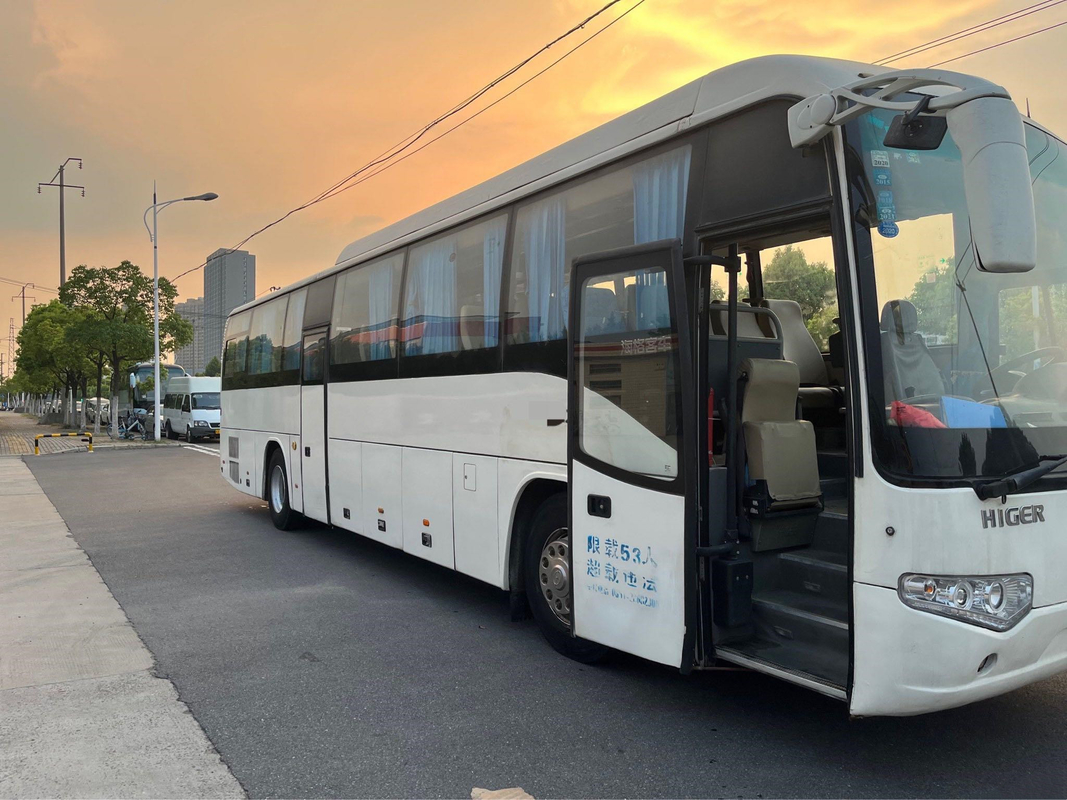 Air Suspension Higer Brand Used Coach Bus 53 Seater Double Doors Wp.7 Diesel Engine KLQ6129