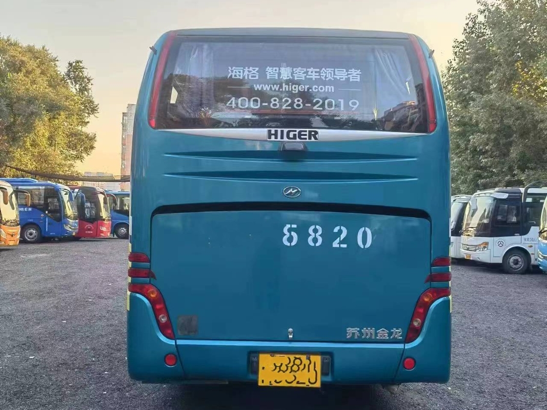 Luxury Higer KLQ6796 Used Coach Buses 34 Seats LHD Rear Engine 147kw Plate Spring Suspension