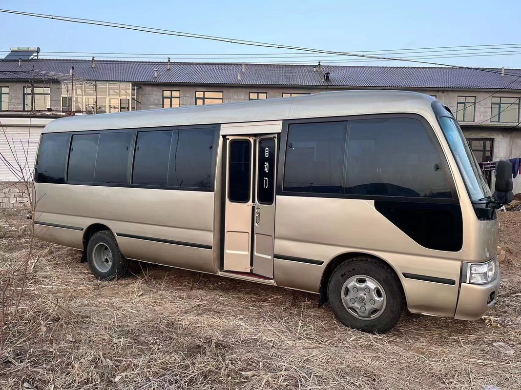 Used Toyota Coaster Bus 30 Gasoline Fuel Mini Bus 3RZ Front Engine 2nd Hand Mini Bus