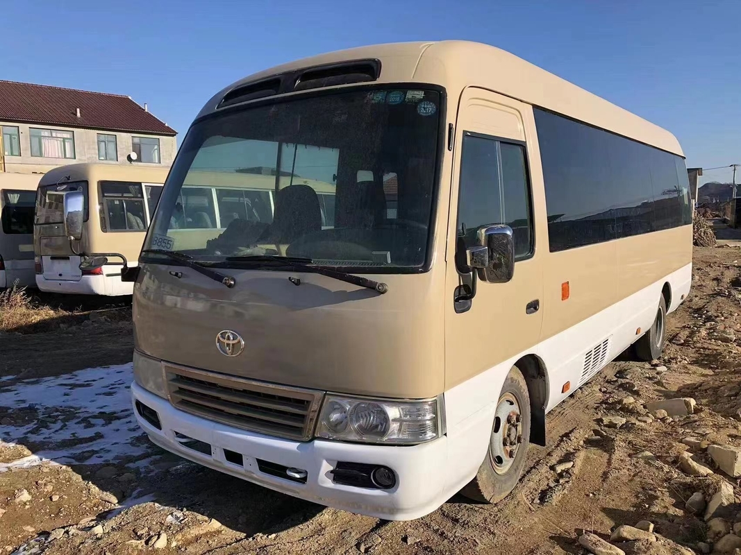 Toyota Coaster Bus 23 Seater Toyota Mini Bus 2TR Gasoline Engine 2nd Hand School Bus
