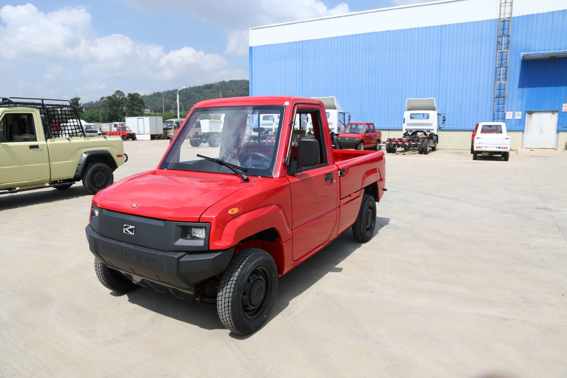 Electric Pickup Truck 2 Seats L7e For Europe LHD/RHD Red Pickup Rear Wheel Drive