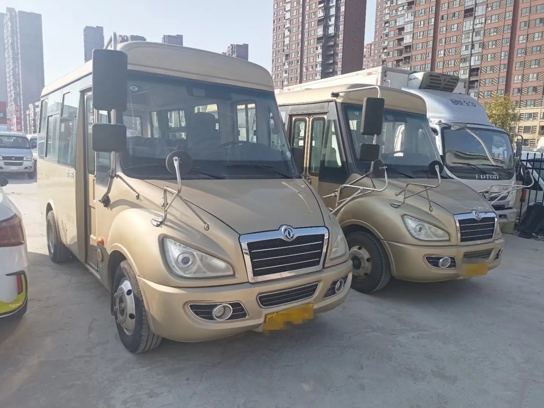 Second Hand Mini Van Front Engine Folding Gate Slidng Windows 14 Seats Used Dongfeng Mini Bus EQ6550