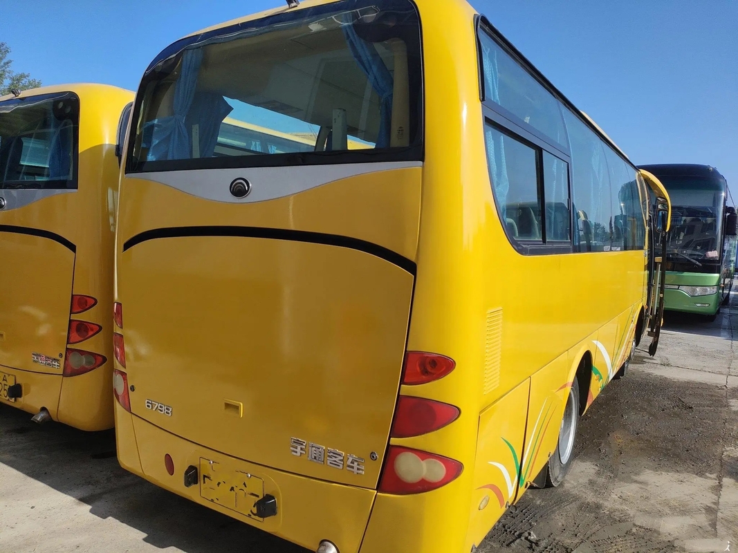 30 Seats Used Passenger Coaches Yellow Color Yuchai Engine Second Hand Yutong ZK6798