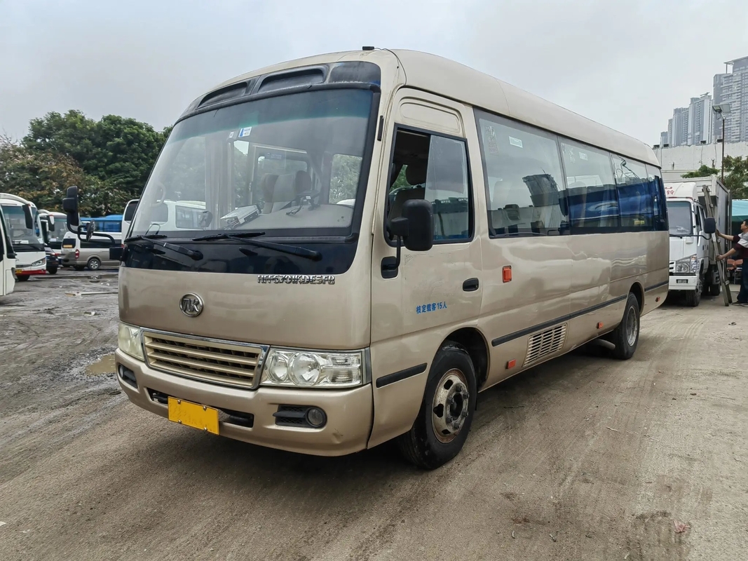 2nd Hand Mini Bus 15 Seats External Swinging Door Champagne Color 7 Meters Ankai HFF6701 Tour Bus