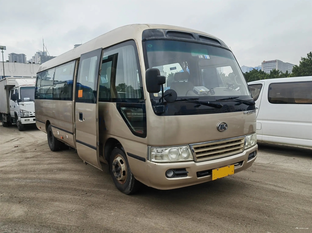 2nd Hand Mini Bus 15 Seats External Swinging Door Champagne Color 7 Meters Ankai HFF6701 Tour Bus
