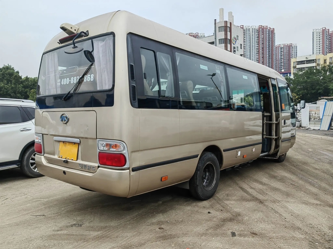 2nd Hand Mini Bus 15 Seats External Swinging Door Champagne Color 7 Meters Ankai HFF6701 Tour Bus