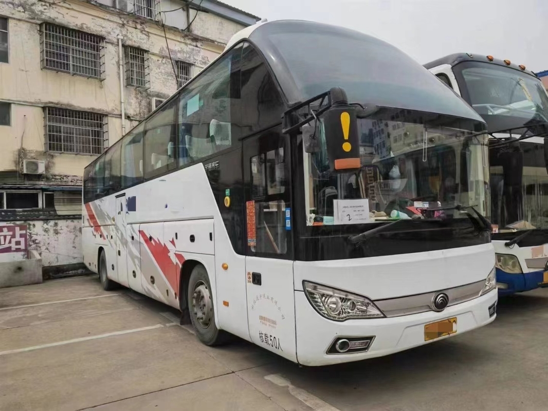 Used Coach Bus 12 Meters 2 Windshields Middle Door 50 Seats Air Conditioner Rear Engine Yutong Bus ZK6122