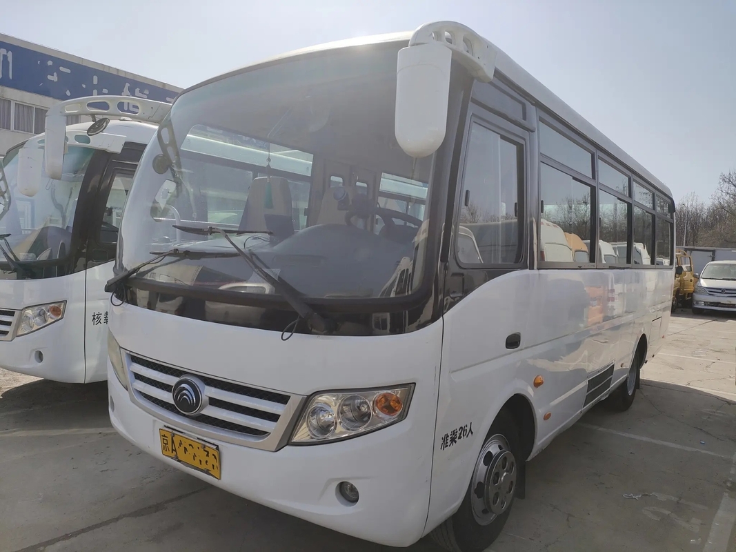 Used Short Bus Folding Door 26 Seats Front Engine Sliding Window 7 Meters Second Hand Young Tong Bus ZK6720D