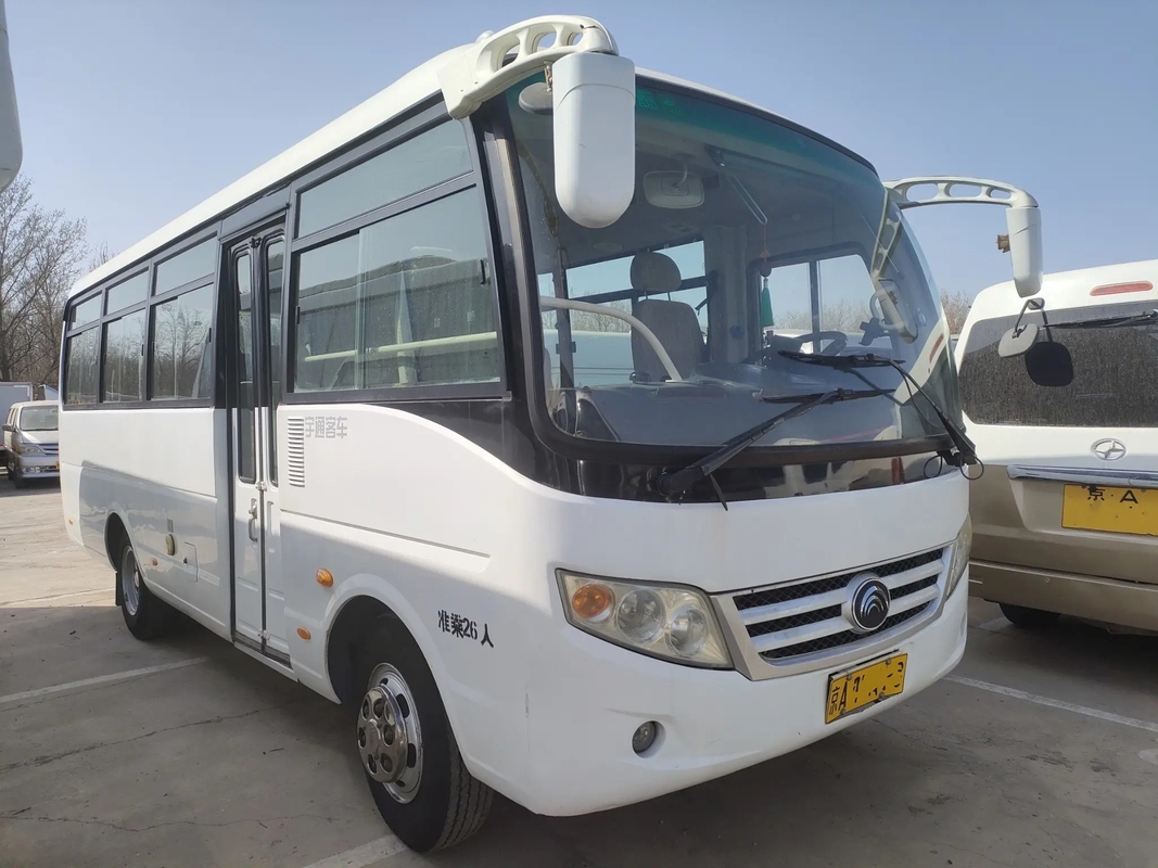 Used Short Bus Folding Door 26 Seats Front Engine Sliding Window 7 Meters Second Hand Young Tong Bus ZK6720D
