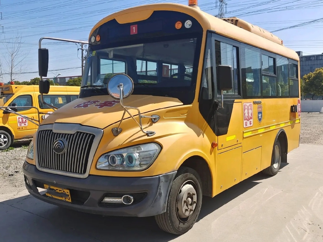 Second Hand School Bus Yellow Color 27 Seats Front Engine Sliding Window With A/C Used Yutong Bus ZK6609