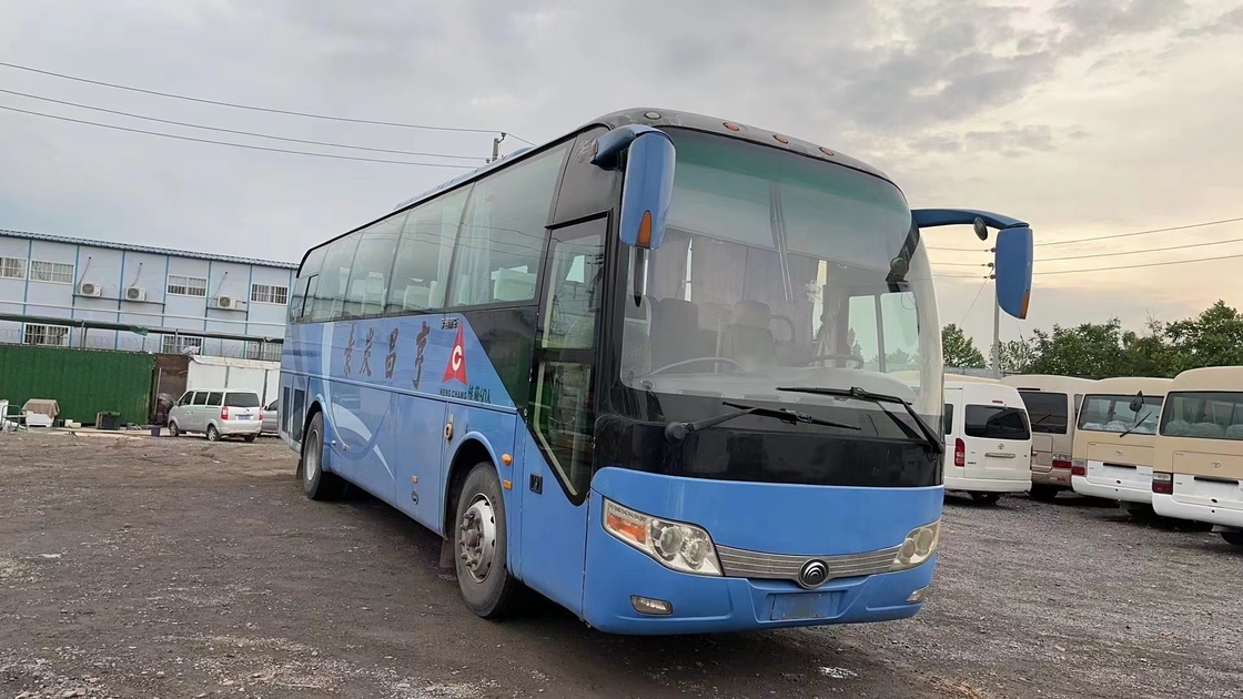 Second Hand Microbus 60 Seats 2+3 Seats Layout Yuchai Engine Blue Color Air Conditioner Used Young Tong Bus ZK6107