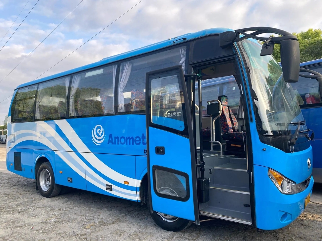 Used Shuttle Bus 30 Seats Official Vehicle Left Hand Drive 4 Cylinders Engine 2nd Had Higer XML6112 With A/C