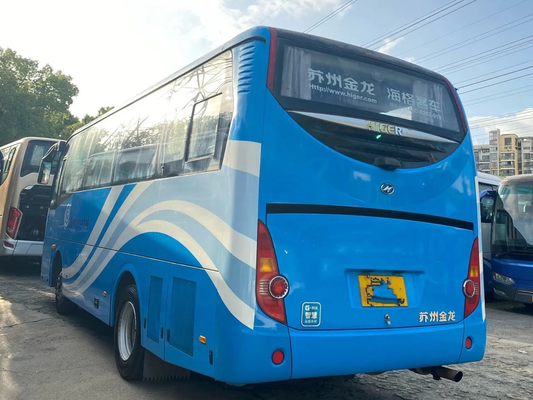 Used Shuttle Bus 30 Seats Official Vehicle Left Hand Drive 4 Cylinders Engine 2nd Had Higer XML6112 With A/C