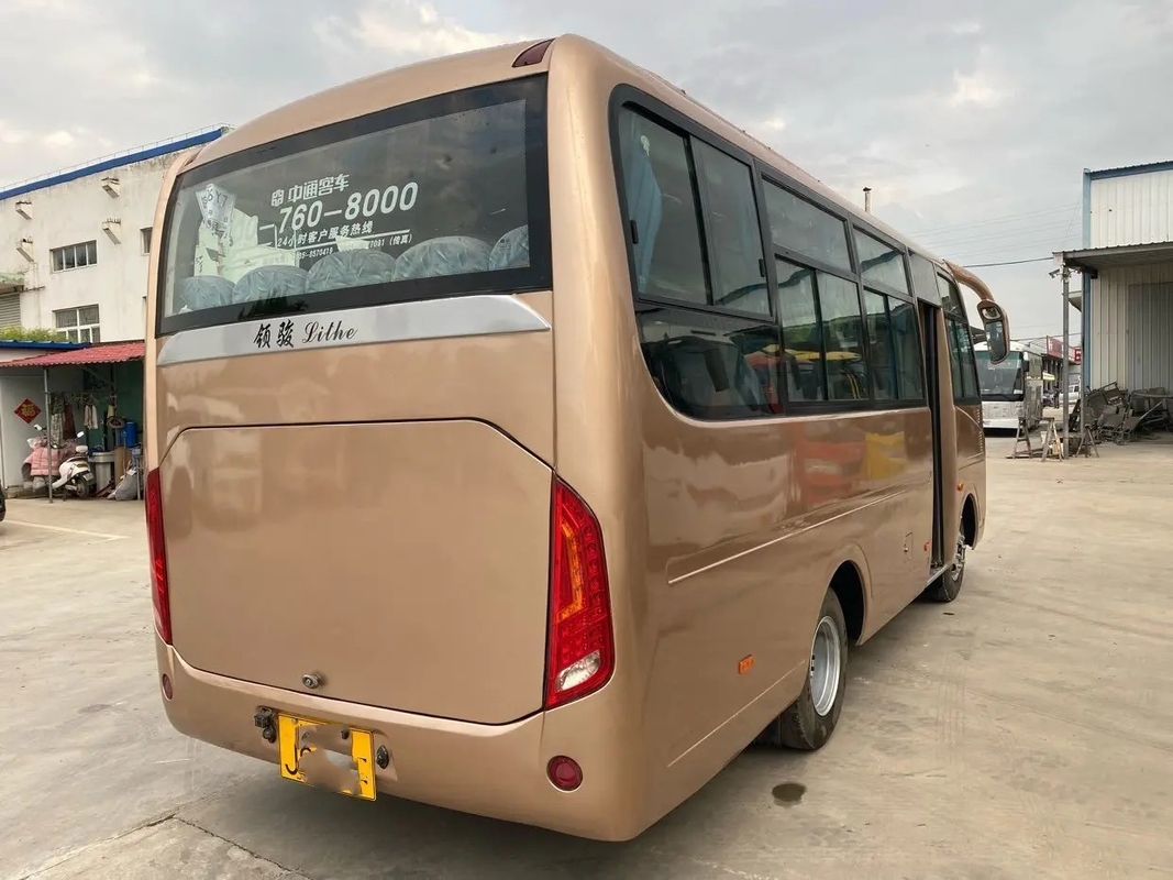 Used Mini Bus External Swinging Door 25 Seats Sliding Window Front Engine With A/C 2nd Hand Zhongtong Lck6660d