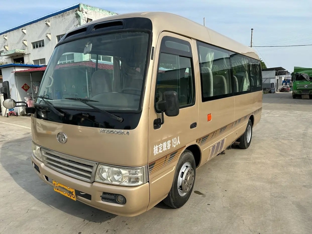 Used Minibus Dealers EURO IV 19 Seats Champagne Color Yuchai Engine 6 Meters Folding Door Used Ankai Bus HK6606