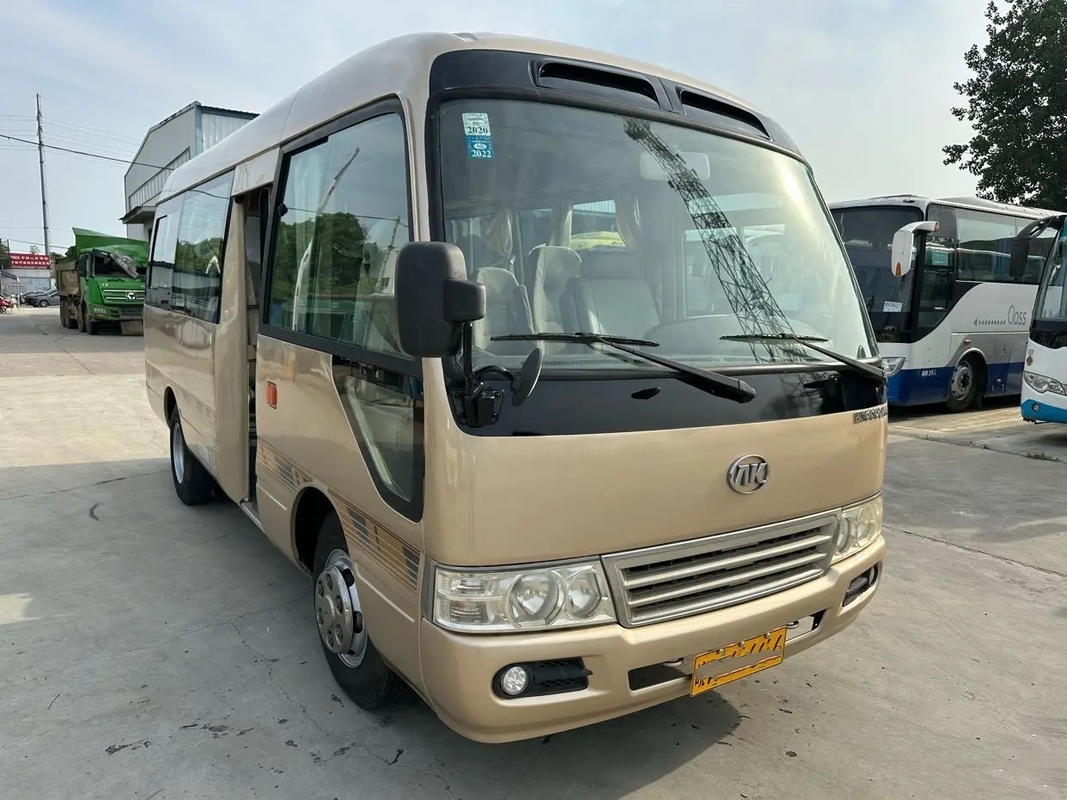 Used Minibus Dealers EURO IV 19 Seats Champagne Color Yuchai Engine 6 Meters Folding Door Used Ankai Bus HK6606
