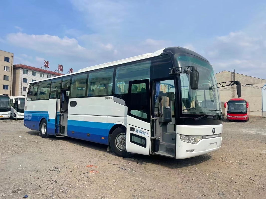 Used Travel Bus 32 Seats Weichai Engine 336hp Middle Door Luggage Rack LHD/RHD 2nd Hand Yutong Bus ZK6122