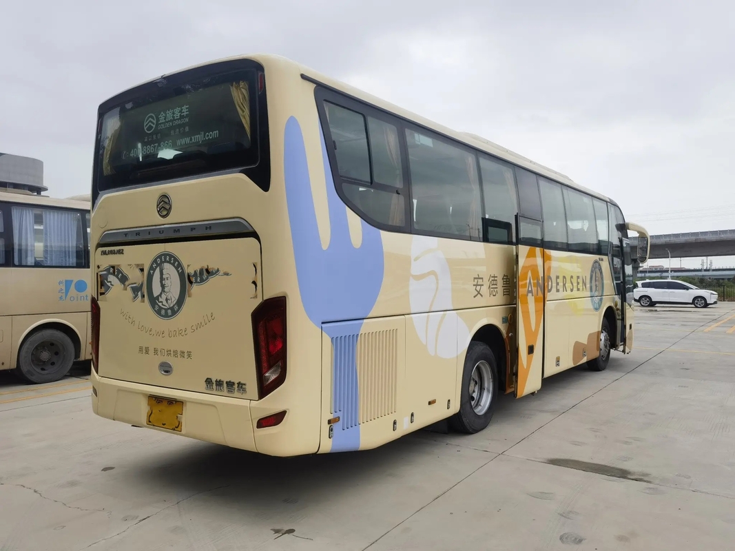 Used Luxury Bus Manual Transmission 46 Seats Luggage Compartment 2018 Year A/C Golden Dragon XML6102
