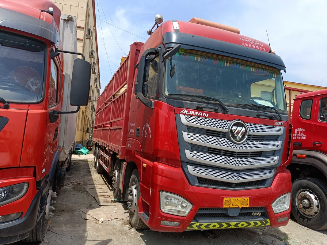 2nd Hand Lorry 12 Meters Long Diesel Engine 8×4 Drive Mode Left Hand Drive 2020 Year Foton Fence Truck