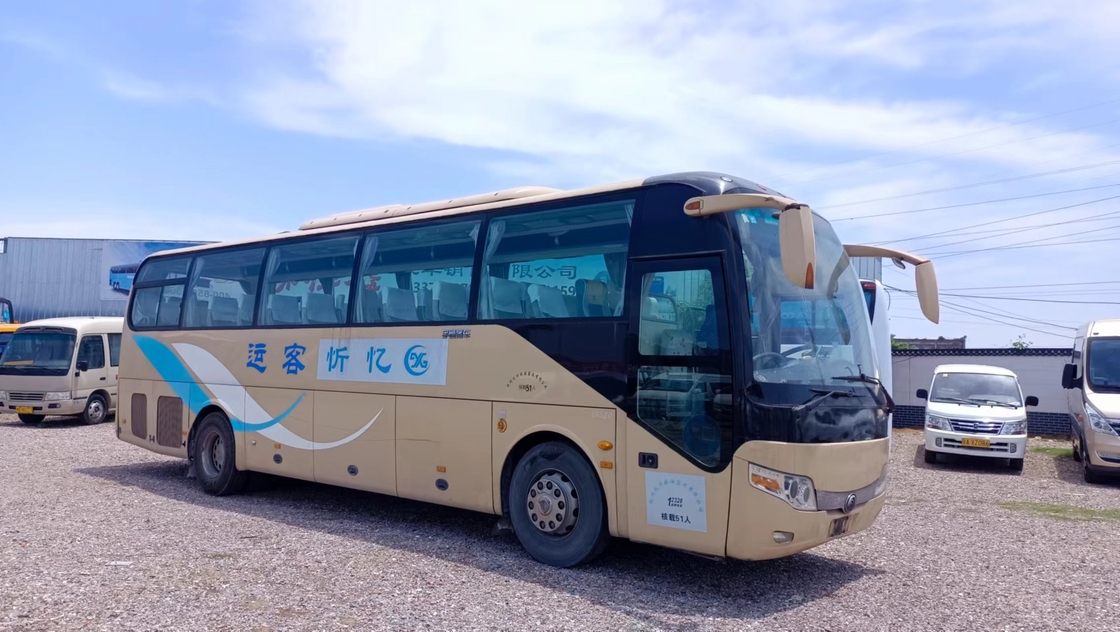 Used Travel Bus Pink Color 51 Seats Air Conditioner 11 Meters Big Luggage Compartment 2nd Hand Yutong ZK6110