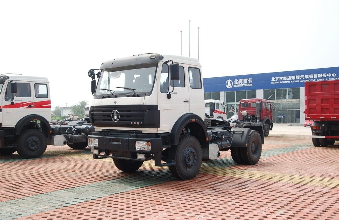 6 Tires Used Medium Duty Trucks 4*2 Beiben Head Tractor 300 Hp Flat Roof Euro 3