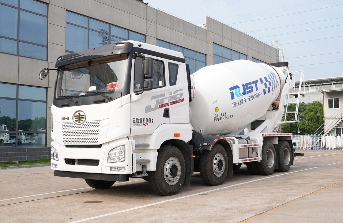 Concrete Mixer Truck Jiefang 8*4 Drive Mode Used Concrete Trucks 7.74 Cubic Flat Roof