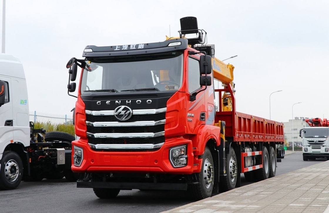 8*4 Drive Model Pre Owned Truck Crane Hongyan Mounted 350hp Heavy Duty Euro 6