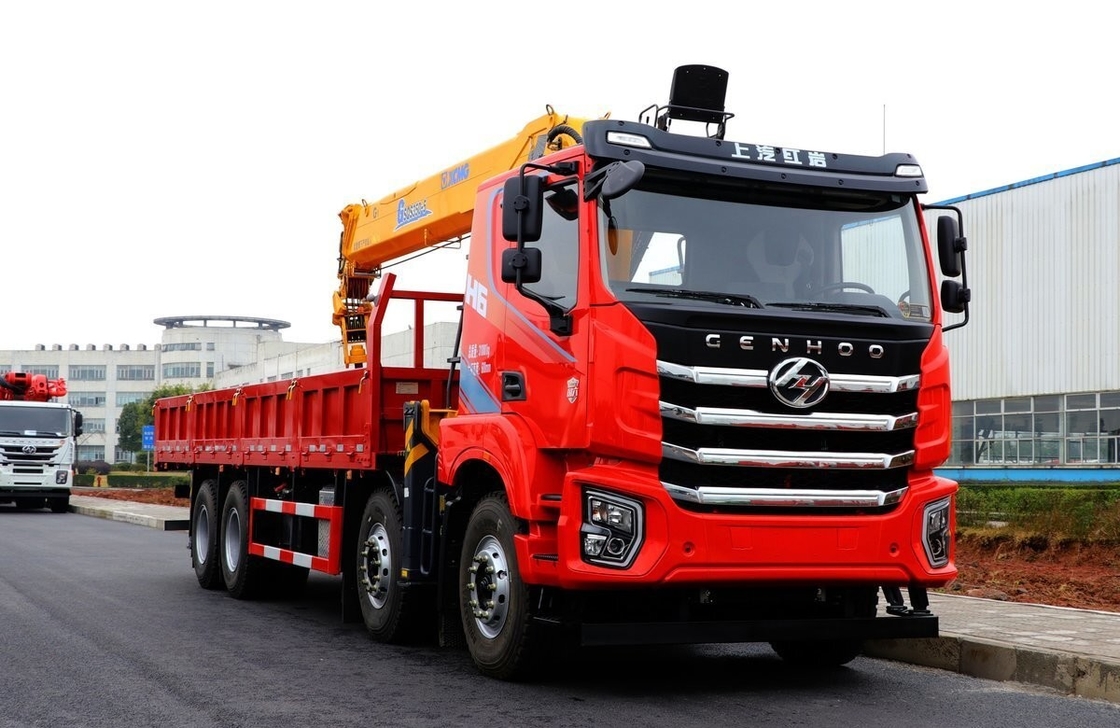 8*4 Drive Model Pre Owned Truck Crane Hongyan Mounted 350hp Heavy Duty Euro 6