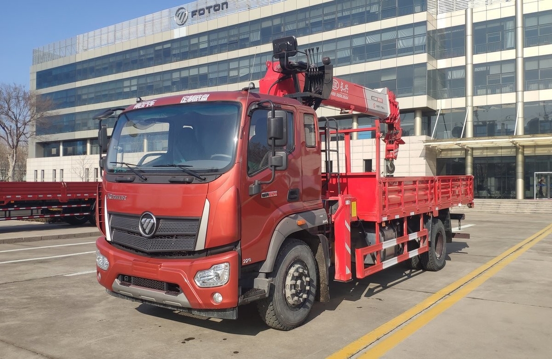 Foton Truck Mounted Crane 4*2 Drive Mode 9 Tons Single Cab 220hp Left Hand Drive