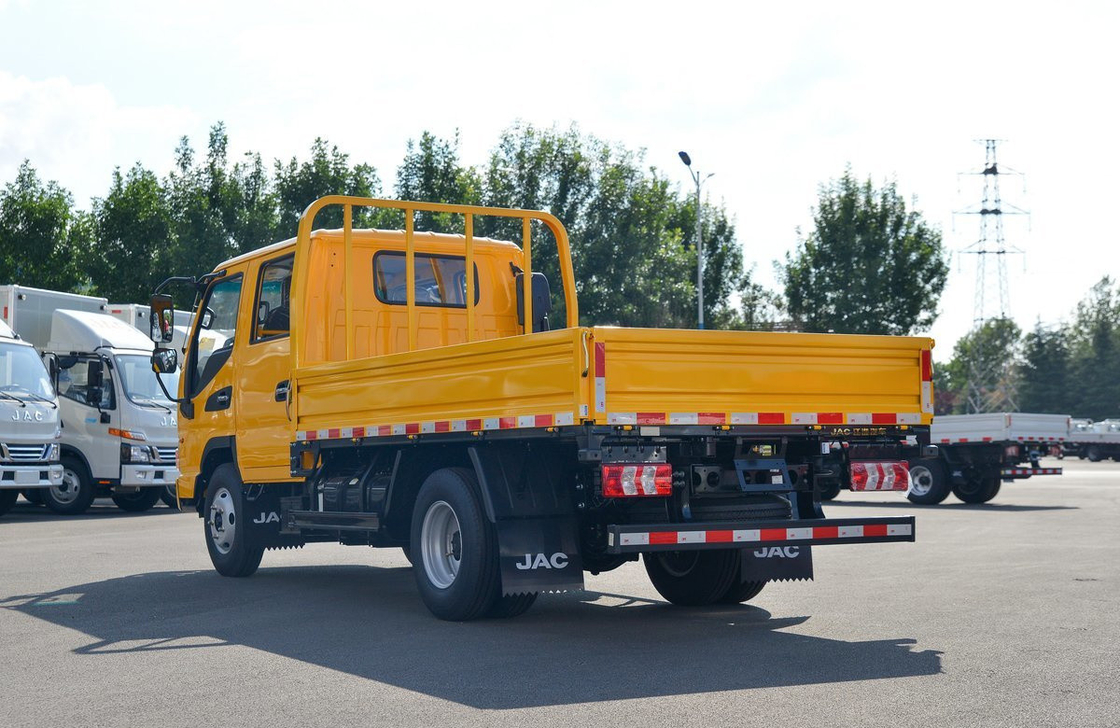 Used Mini Cargo Truck Double Cab 2+3 Seaters 100km/H Speed JAC Flat Box Lorry Truck