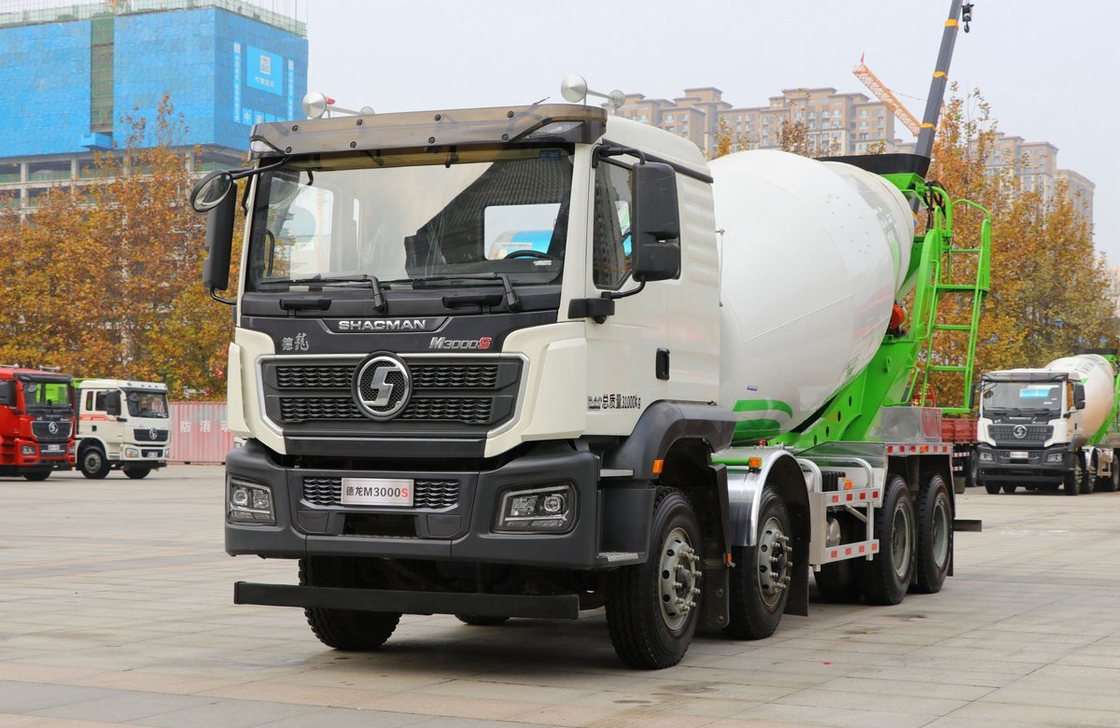Concrete Mixers With Truck Shacman M3000 Model 12 Wheels 7.5 Cubic Tanker Single Sleeper