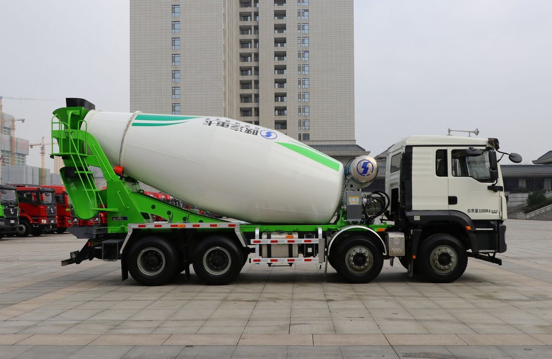 Concrete Mixers With Truck Shacman M3000 Model 12 Wheels 7.5 Cubic Tanker Single Sleeper