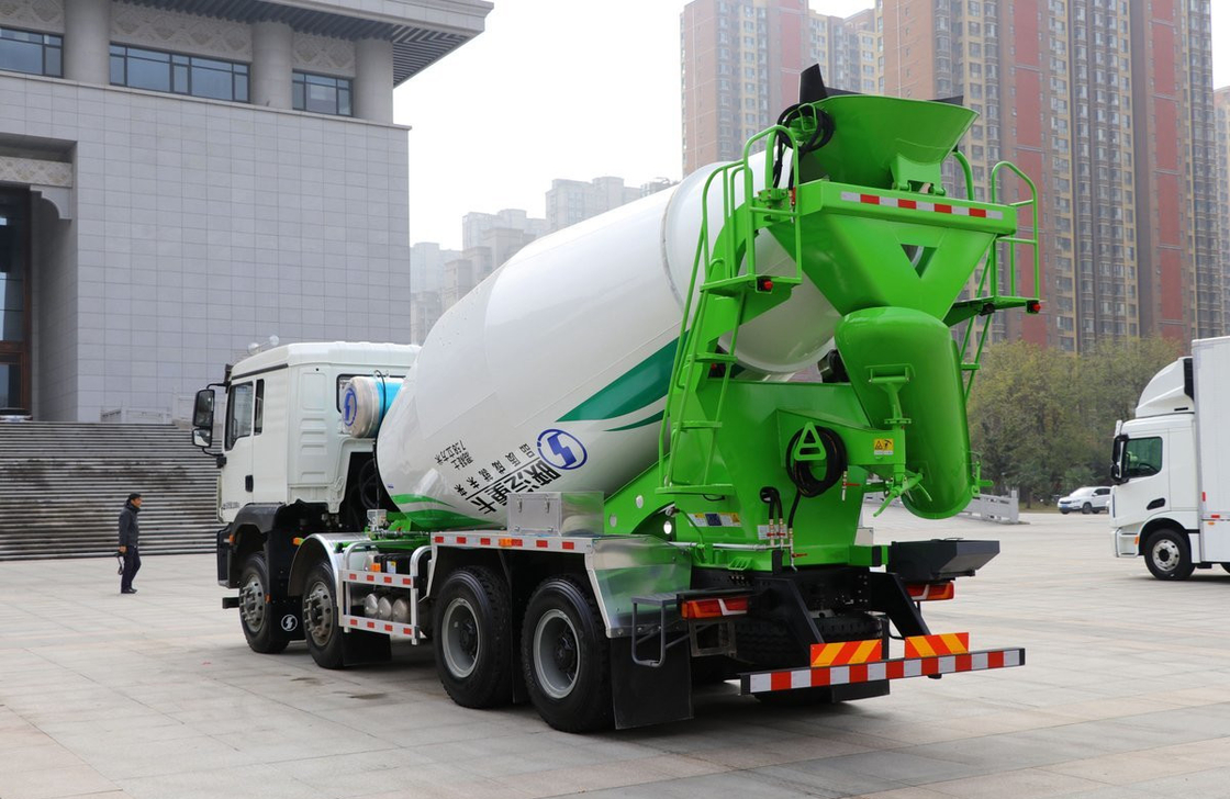 Concrete Mixers With Truck Shacman M3000 Model 12 Wheels 7.5 Cubic Tanker Single Sleeper