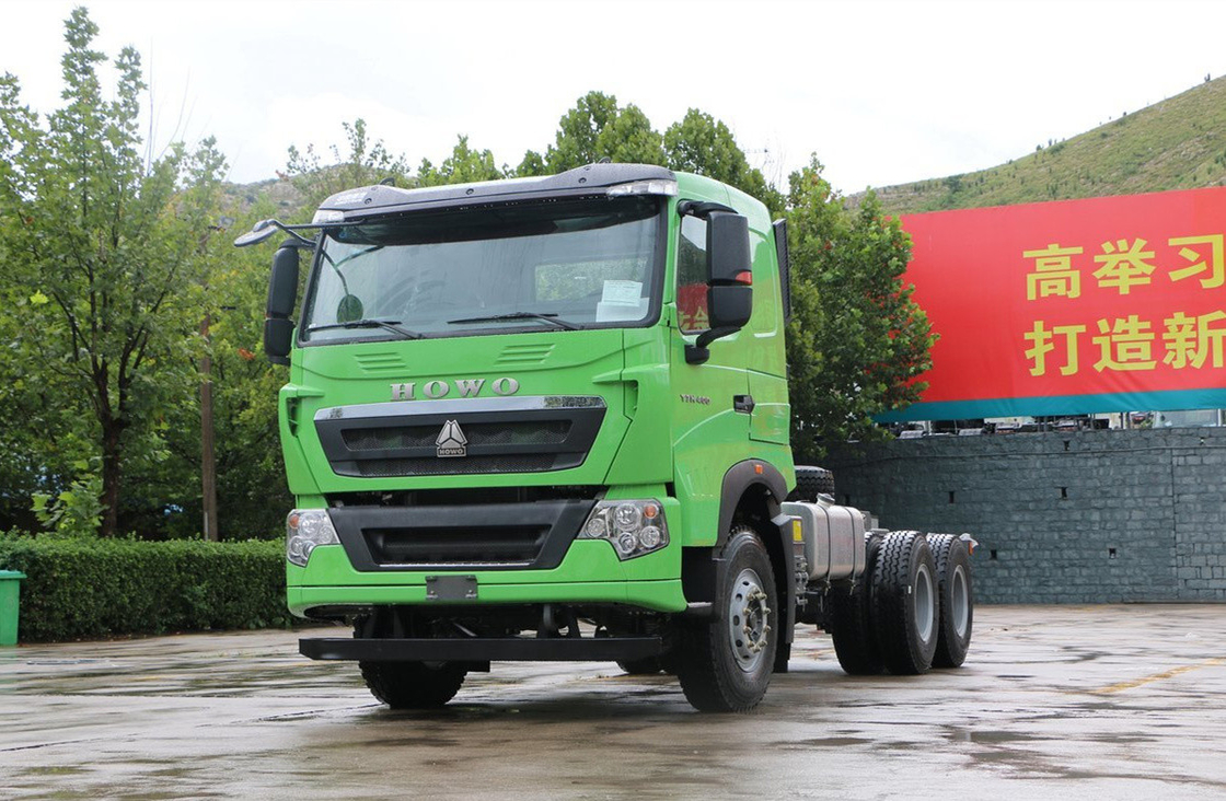 6*4 Dump Truck Suppliers Sinotruck Howo T7H Green Color 6 Cylinders 400hp Powerful Engine
