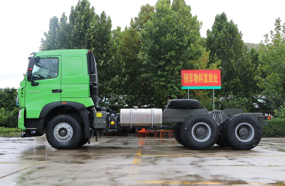 6*4 Dump Truck Suppliers Sinotruck Howo T7H Green Color 6 Cylinders 400hp Powerful Engine