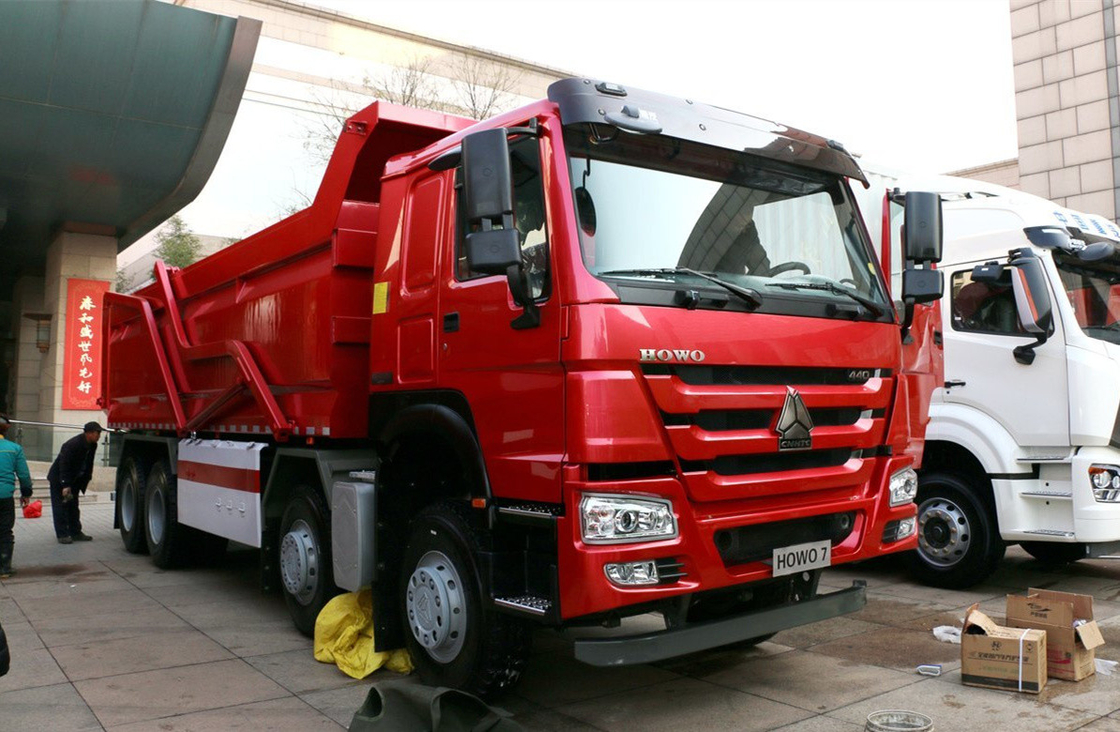 Used Tipper Dump Truck 8×4 Drive Mode 12 Tires Transport Composite HW76 Cabin Flat Roof