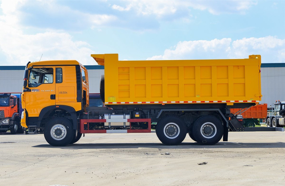 Used 10 Tires Tipper Truck 6.3 Meters Box 400hp Howo TX7 Front Lifting 12-Speed Manual