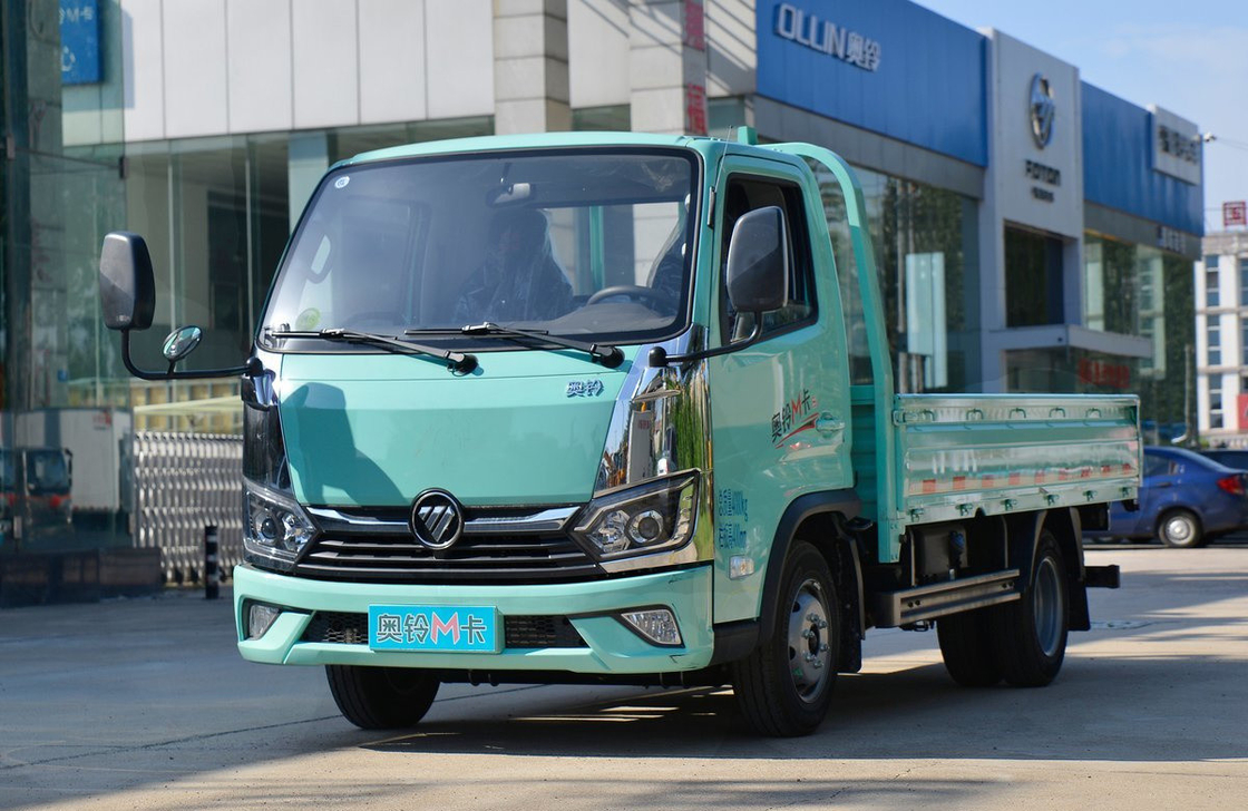 Used Box Cargo Truck Single Cab Foton Light Truck Flat Bed 3.7 Meters Long Doule Rear Tries