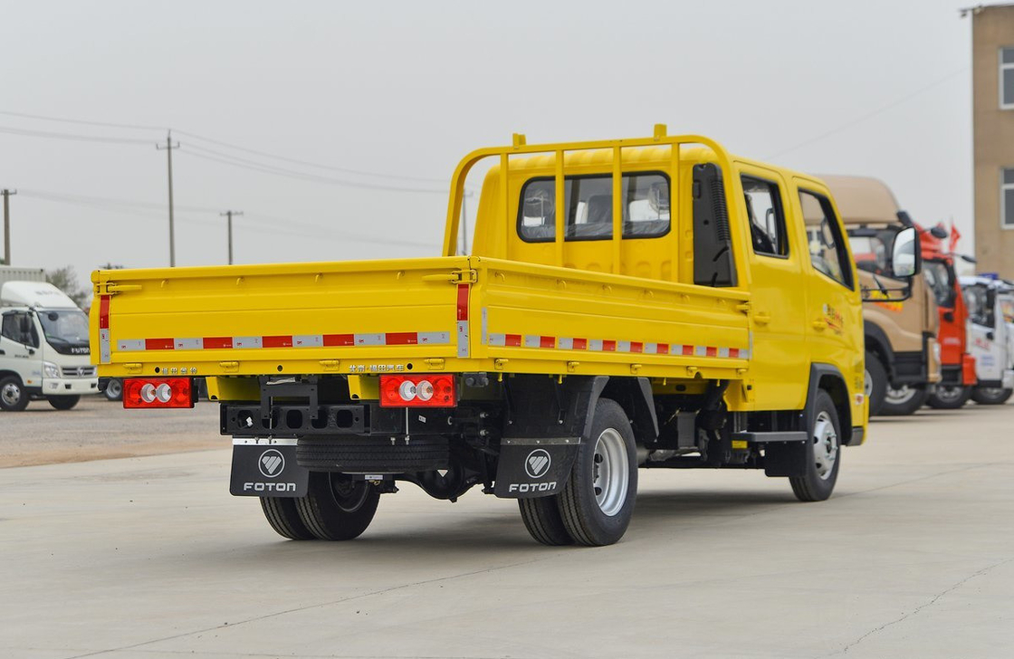 Truck Bed Box Foton Small Lorry Truck Double Row 5 Seats Cabin Gasoline Engine 6 Tirs LHD