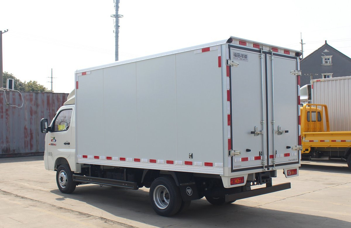 Mini Box Truck 3.7 Meters Van Box With 2 Doors Single Cabin With A/C Gasoline Engine 6 Tyre