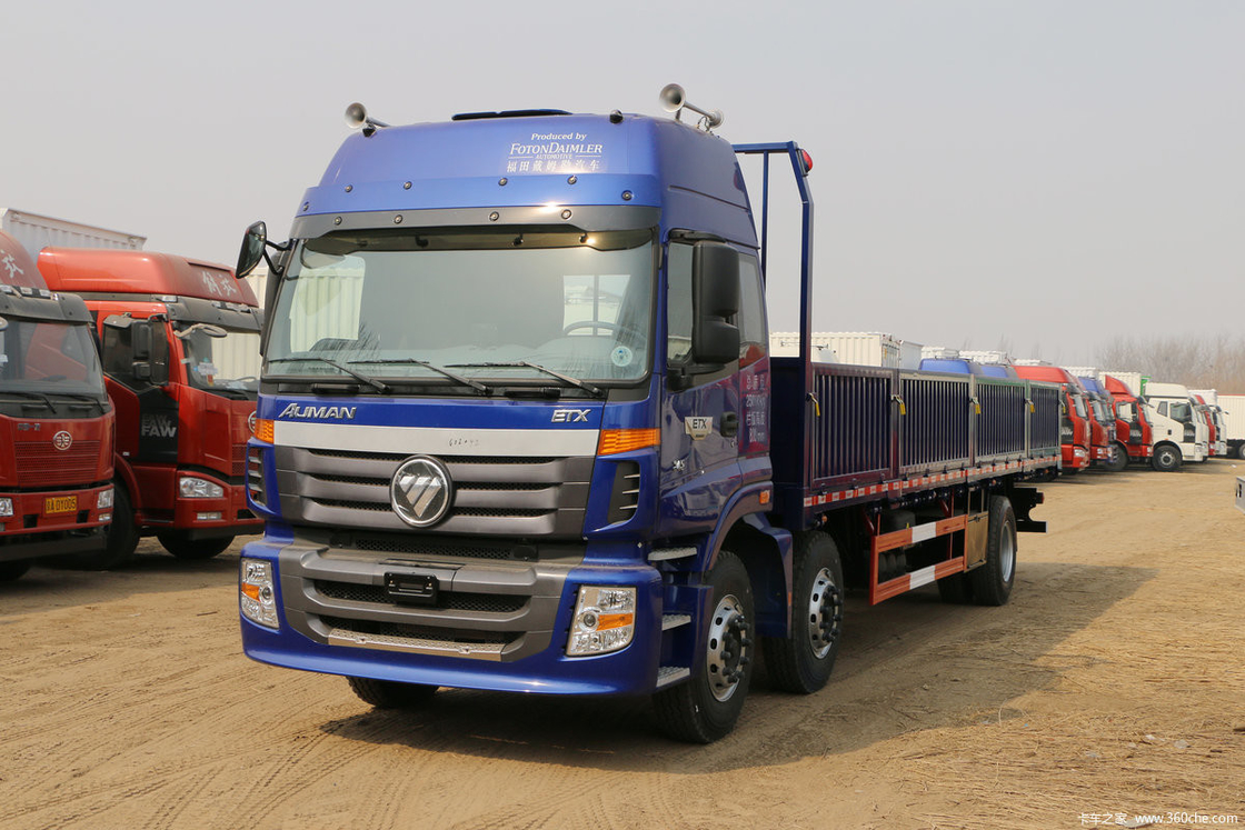 6 Series Heavy Truck Foton Auman Flatbed Truck Diesel 8-Speed 245HP 6X2 9.53m Blue Body