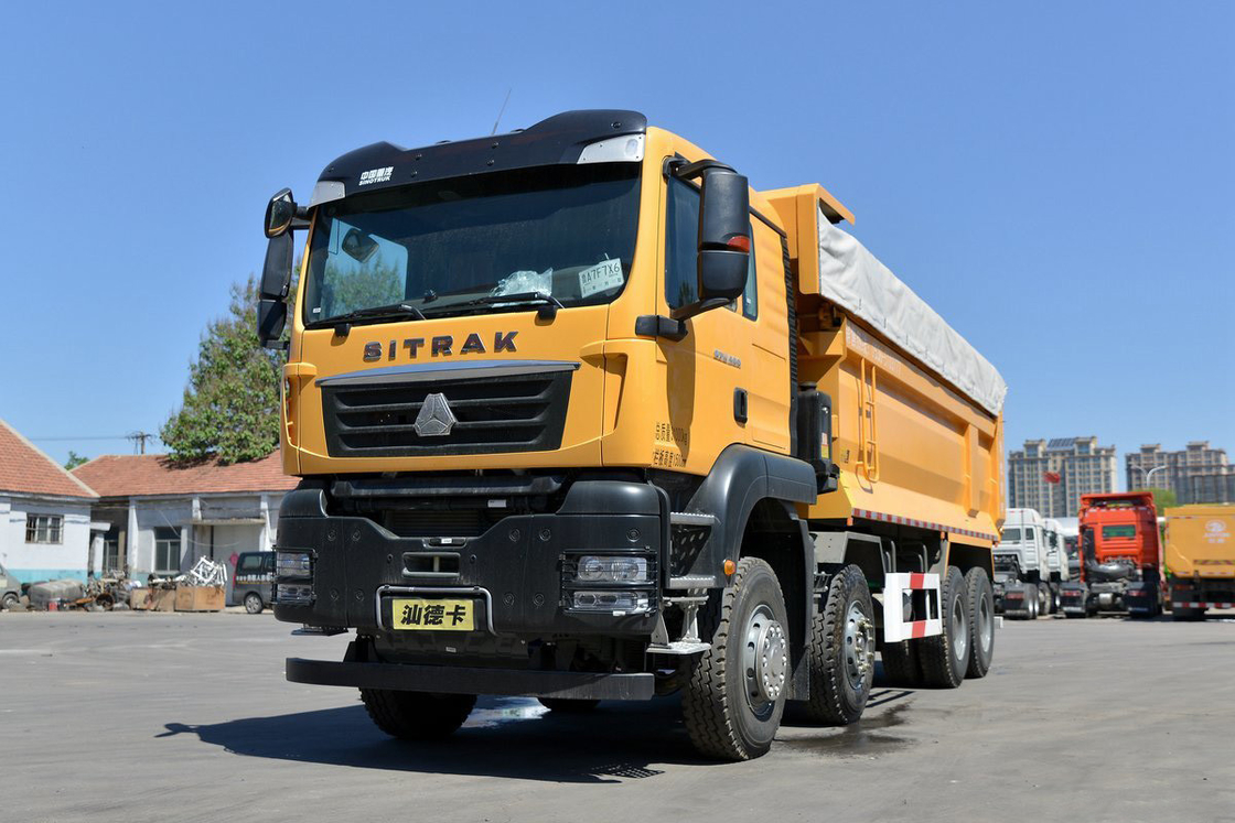SITRAK Tractor Truck G7W Heavy Truck Diesel 400Hp 8X4 6.8m Yellow Body Rear Dump Sinotruk